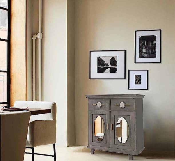 Corsica Designs MangoWood Ethan Sideboard -S (Finish Color - AgedGrey, Door Type- Hinged, ) Solid Wood Cupboard