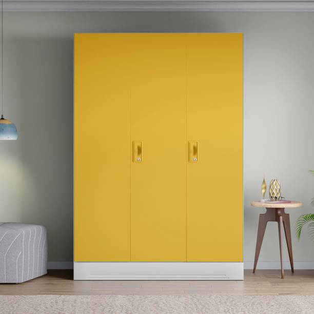 Interio by Godrej 2-Door with Locker and Drawer and Plain Mirror Metal Almirah
