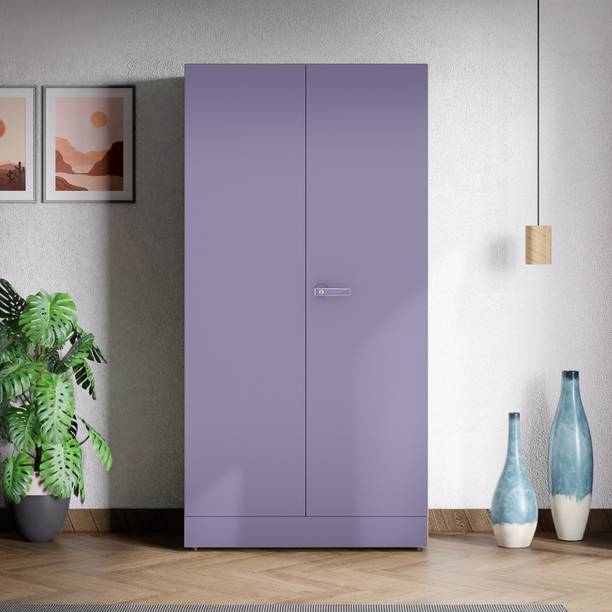 Interio by Godrej 2-Door with Locker and Drawer and Plain Mirror Metal Almirah