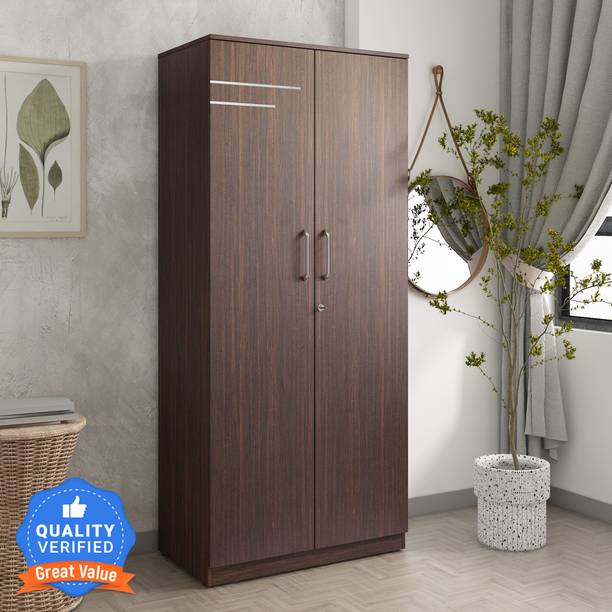 A GLOBIA CREATIONS Asher Engineered Wood 2 Door Wardrobe