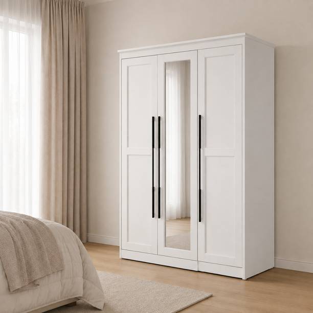 Ardas Interior White Verona Almirah Solid Wood Almirah
