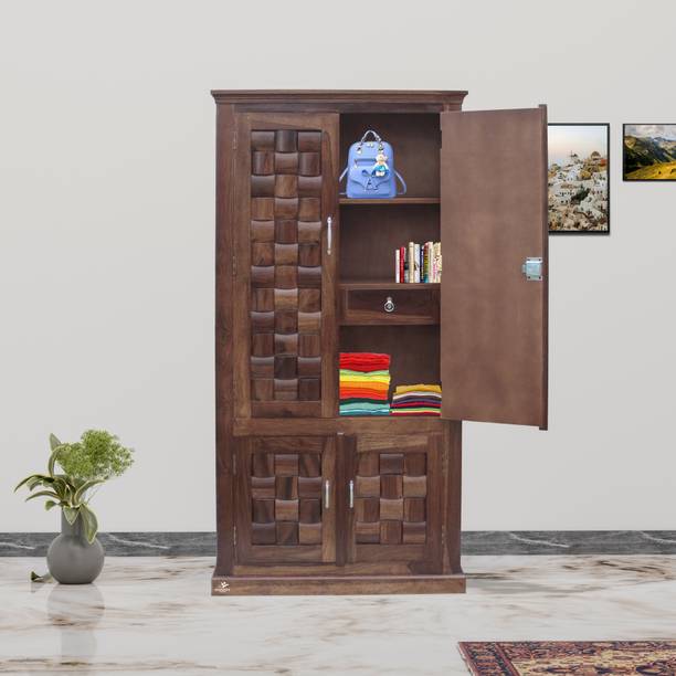 ROOFWOOD Sheesham Wood Almirah, cupboard (Finish Color -Dark Walnut, DIY(Do-It-Yourself)) Solid Wood Almirah
