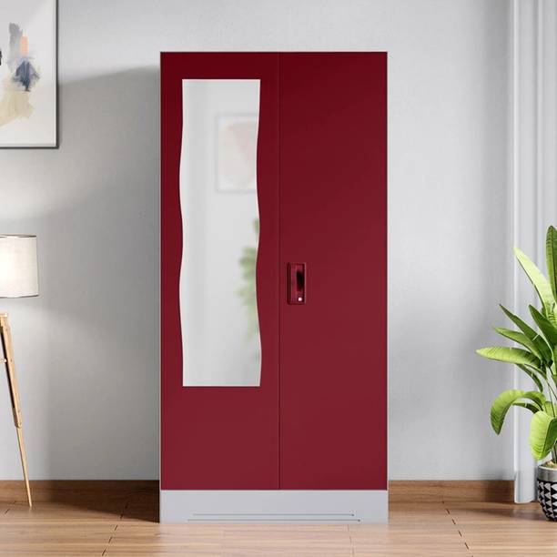 Godrej Interio Slimline 2 Door with Locker and Curvilinear Mirror Metal Almirah