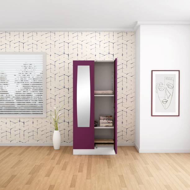 Godrej Interio Slimline 2 Door with 2 shelves and Mirror Metal Almirah