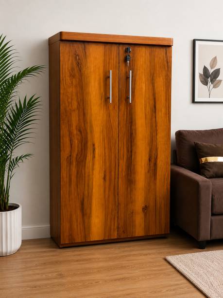 DiamondF Multipurpose Wooden Storage Almirah | 6 Shelves & Lock |2-Door Cupboard for Home Solid Wood Almirah
