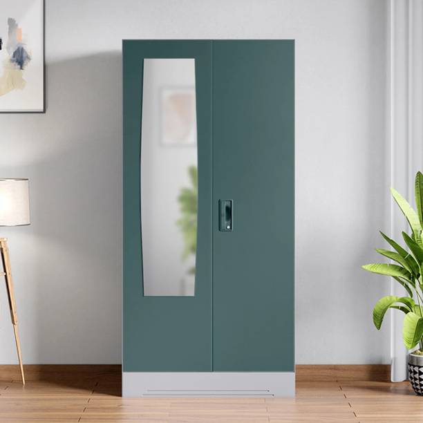 Godrej Interio Slimline 2 Door with Locker and Drawer and Mirror Metal Almirah