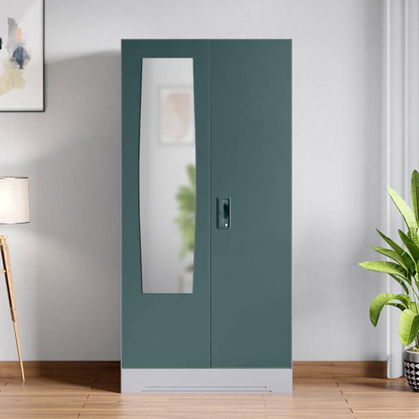 Godrej Interio Slimline 2 Door with Locker and Drawer and Mirror Metal Almirah