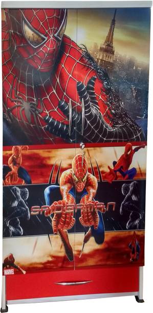 Kids Decor - Spiderman - Double Door Wardrobe Engineered Wood Almirah