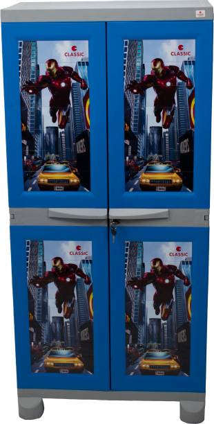 Classic Furniture IronMan theme Wardrobe|Closet|Cabinet with Hanging system for Kids Plastic Cupboard