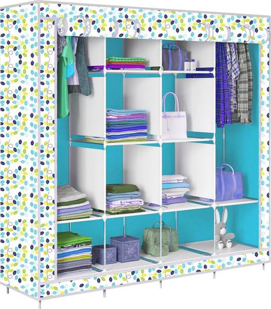 Furnbolo D2 Colourful Leavs Print Metal 1 Door Wardrobe