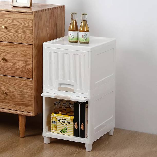 Novatic Multipurpose Kitchen Rack, Foldable Wide Storage Rack for Books, Toys, Shoes Plastic Free Standing Chest of Drawers