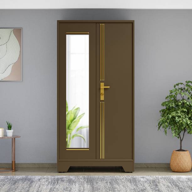 Godrej Interio 2-Door with Locker and Drawer and Plain Mirror Metal Almirah