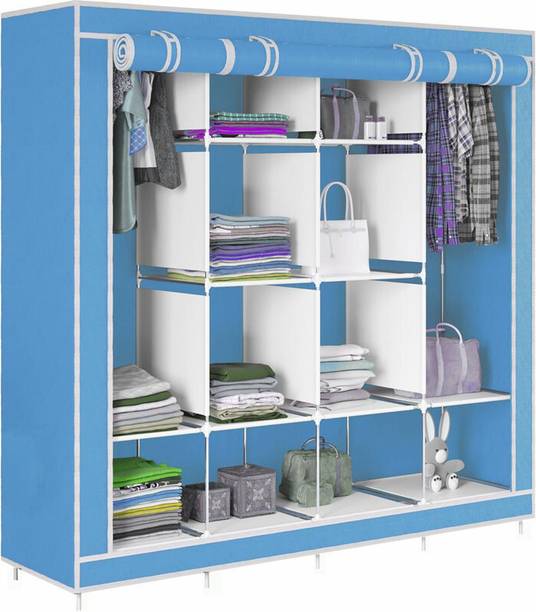 saintwod D2 Premium 3 Door 12 Shelf Metal 1 Door Wardrobe