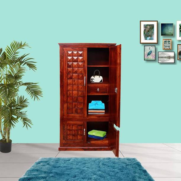 AMBICA WOODMART Solid Sheesham Wood Almirah/Wardrobe/Cabinet/Cupboard/Bookshelf Solid Wood Almirah