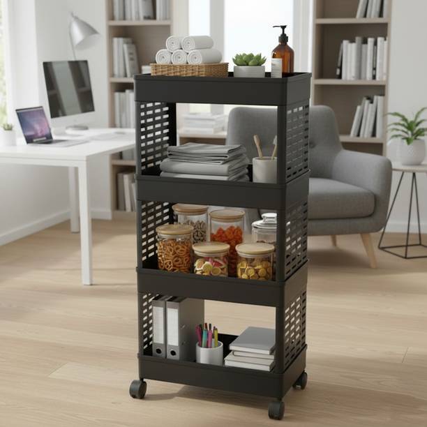 VISEMAN Multipurpose Space Saving Plastic Free Standing Cabinet Rack Plastic Cupboard
