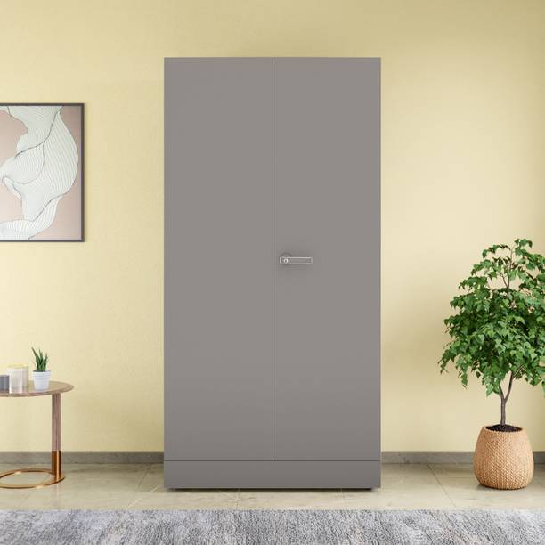 Interio by Godrej 2-Door with Locker and Drawer and Plain Mirror Metal Almirah
