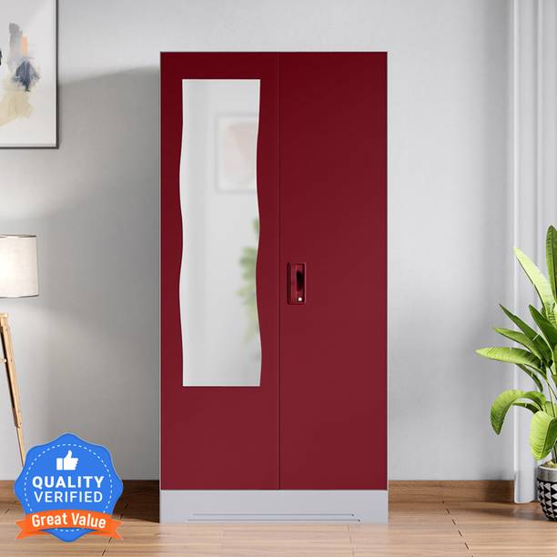 गोदरेज इंटेरियो Slimline 2 Door with Locker and Curvilinear Mirror मेटल अलमारी