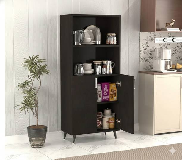 FURNIFINE LeoLux Storage Cabinet for Multipurpose use for Kitchen and Living Room Engineered Wood Cupboard