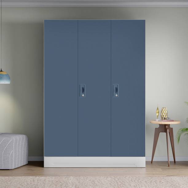 Interio by Godrej 2-Door with Locker and Drawer and Plain Mirror Metal Almirah