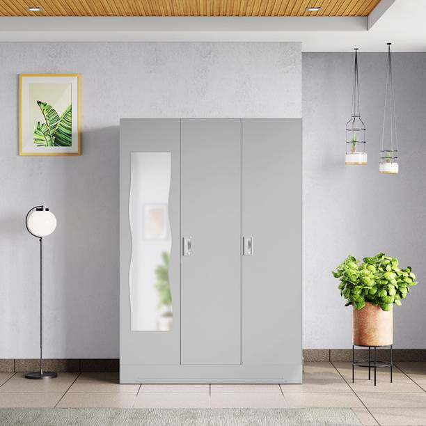 Godrej Interio Slimline 3 Door With Mirror, Locker and Drawer Metal Almirah