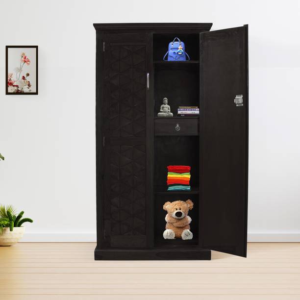 Tamannaartpalace Solid Wood Pearl Wardrobe with 6 Shelves & 1 Drawer, Hanger Road Available Solid Wood Almirah