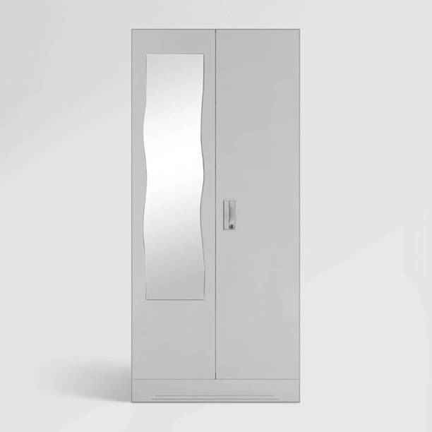 Godrej Interio Slimline 2 Door with Locker and Curvilinear Mirror Metal Almirah