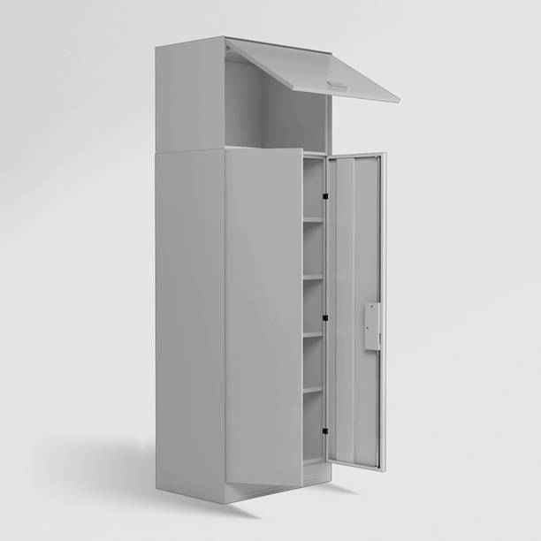 Interio by Godrej Slimline 2 Door with 4 Shelves and Overhead Unit Metal Almirah