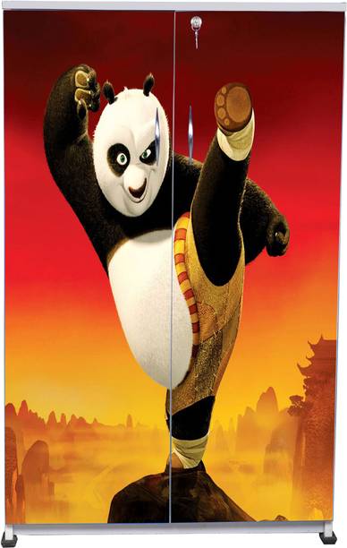 Kids Decor - Panda Double Door Wardrobe Engineered Wood Almirah