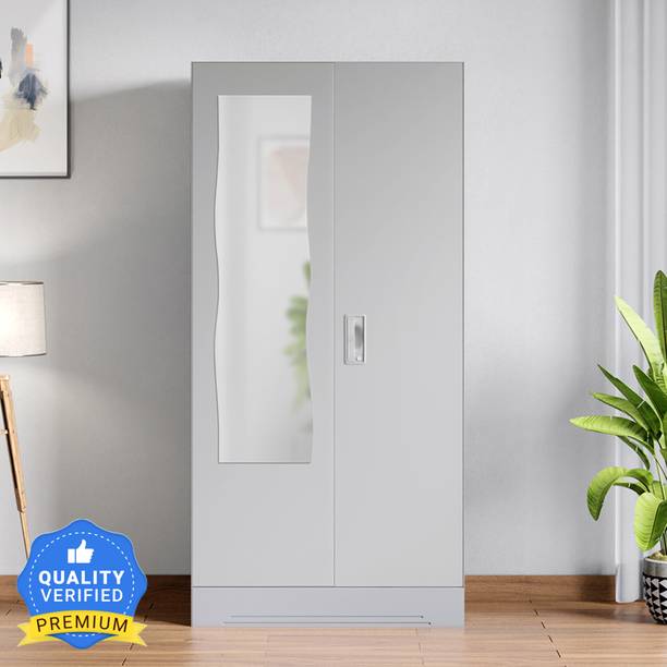 गोदरेज इंटेरियो Slimline 2 Door with Locker and Curvilinear Mirror मेटल अलमारी