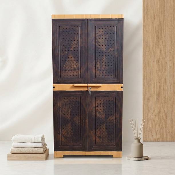 ARLAVYA Wooden Finish | 1 Year Warranty | Plastic Almirah Cabinet Plastic Wardrobe Plastic Cupboard