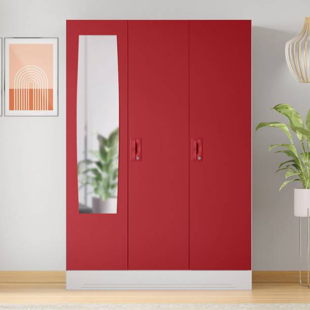 Godrej Interio Slimline 3 Door with Locker and Mirror Metal Almirah