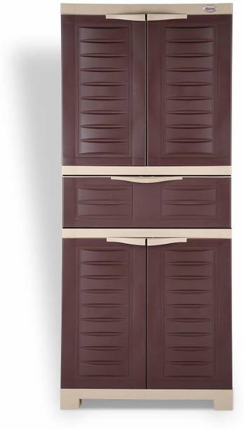 Supreme Fusion-02, MDR-1 Plastic Cabinet, Middle Chest of Drawer-G.Brown Plastic Cupboard