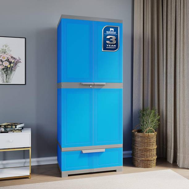 Nilkamal Freedom FMDR1BE Compact Plastic Storage Cabinet With Drawer,Multipurpose Storage Plastic Almirah