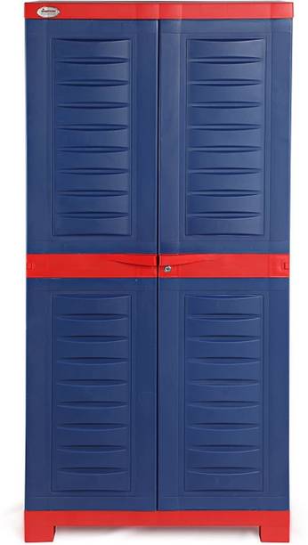 Supreme Fusion 2, Plastic Cabinet Cupboard For Storage-Red-Blue Plastic Cupboard