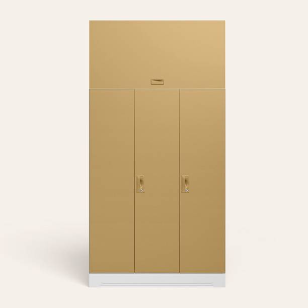 Godrej Interio Slimline 3 Door with Locker and Overhead Unit Metal Almirah