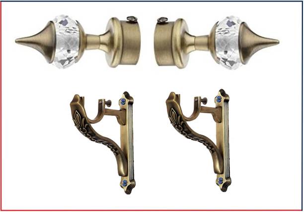 ZELOXA Gold, Multicolor Curtain Knobs, Curtain Hooks, Rod Rail Bracket, Curtain Rings, Curtain Rods, Tieback Hook Metal