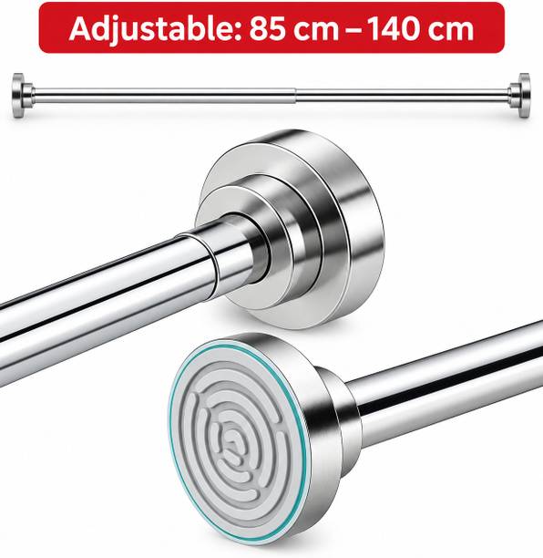 STANSY Silver Curtain Rods Metal