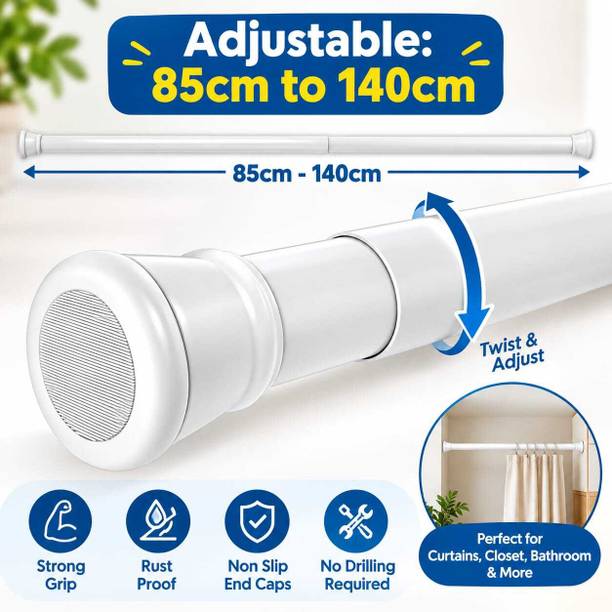 Herrlich Homes White Curtain Rods Metal