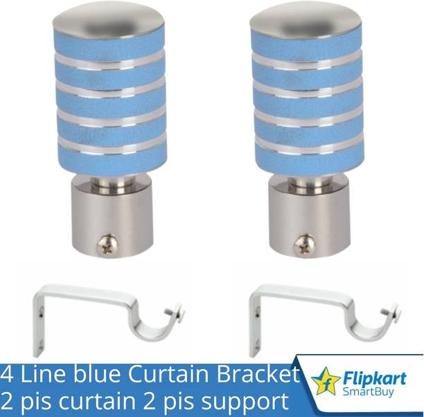 Flipkart SmartBuy Light Blue Curtain Knobs, Rod Rail Bracket Metal