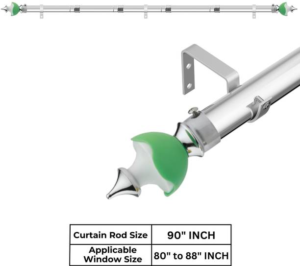 GRIVAN Green Curtain Knobs, Curtain Rods, Rod Rail Bracket Metal