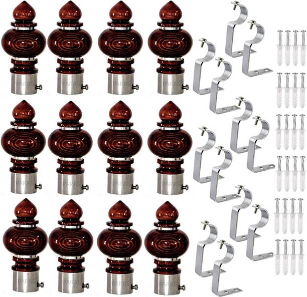 Paras Brown Curtain Knobs, Rod Rail Bracket, Curtain Hooks, Curtain Rods, Curtain Rings Metal