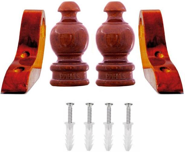 Paras Brown Curtain Knobs, Rod Rail Bracket, Curtain Hooks, Curtain Rods, Curtain Rings Metal