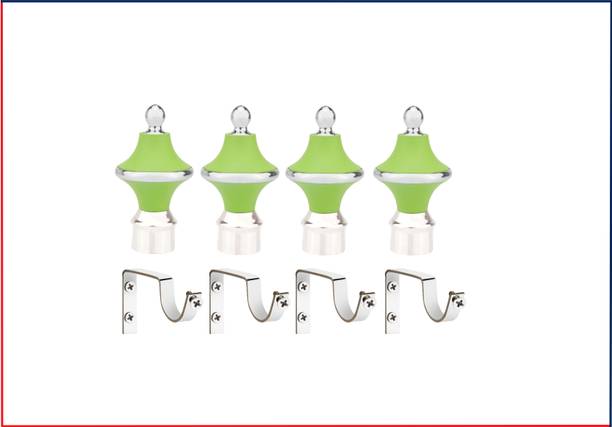 LEEZEN Architectural Hardware Green Curtain Knobs, Curtain Hooks, Curtain Rods, Rod Rail Bracket Metal