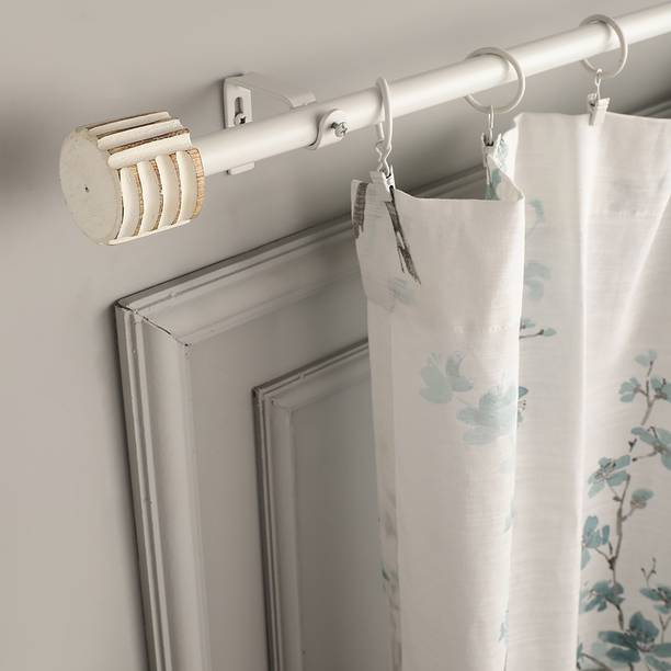 THE DECOR MART White Curtain Rods Metal