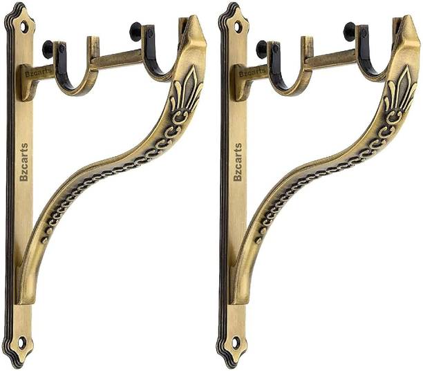 Easyhome Brown Curtain Hooks, Curtain Knobs, Curtain Rods, Rod Rail Bracket, Curtain Rings Metal