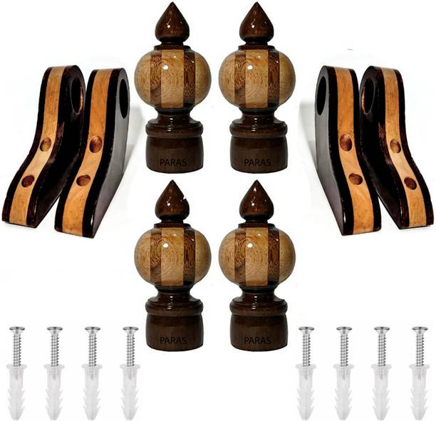 Paras Beige Curtain Knobs, Rod Rail Bracket, Curtain Hooks, Curtain Rods, Curtain Rings Metal