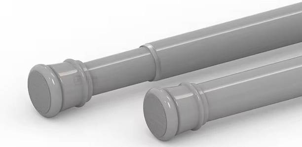 HomeCloud Grey Curtain Rods Metal