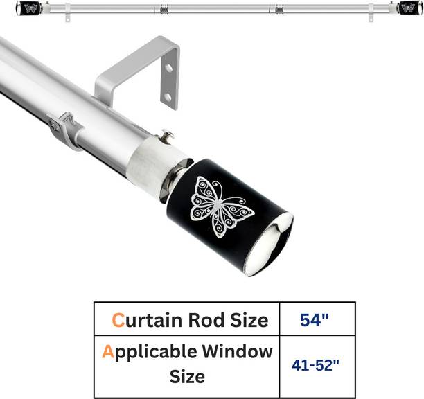 GLOXY Black, Silver Curtain Knobs, Curtain Hooks, Curtain Rods, Rod Rail Bracket, Curtain Rings, Cord Pull Metal