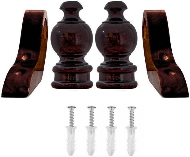 Paras Brown Curtain Knobs, Rod Rail Bracket, Curtain Hooks, Curtain Rods, Curtain Rings Metal