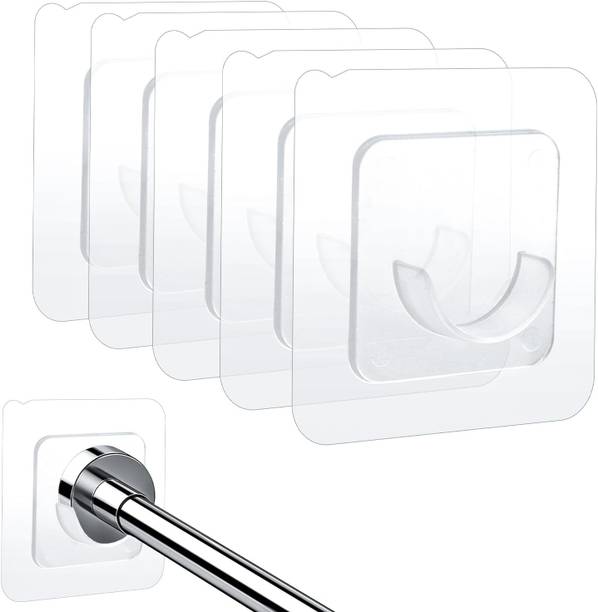 QXORE White Curtain Hooks, Curtain Knobs, Cord Pull, Curtain Rods, Rod Rail Bracket